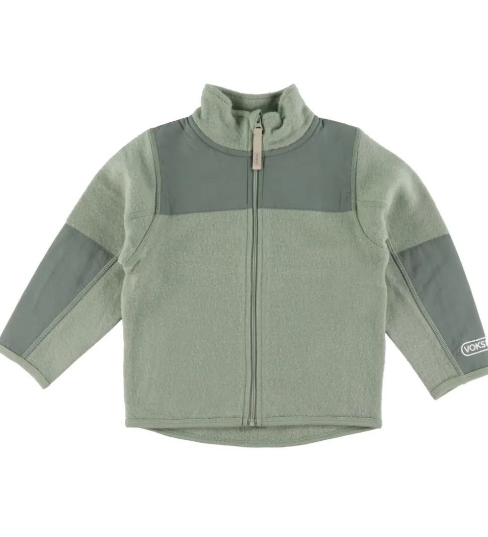 Voksi Fleecejakke - Uld - Støvet Grøn