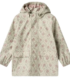 Wheat Regnjakke - PU - Ollo - Slightly Green Flowers